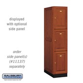 16" Wide Triple Tier Solid Oak Executive Wood Locker - 1 Wide - 6 Feet High - 24 Inches Deep