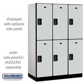 18" Wide Double Tier Designer Wood Locker - 3 Wide - 6 Feet High - 21 Inches Deep - Hasps