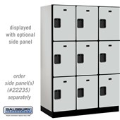 18" Wide Triple Tier Designer Wood Locker - 3 Wide - 6 Feet High - 21 Inches Deep - Hasps