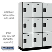 18" Wide Triple Tier Designer Wood Locker - 3 Wide - 6 Feet High - 18 Inches Deep - Hasps