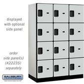 18" Wide Four Tier Designer Wood Locker - 3 Wide - 6 Feet High - 21 Inches Deep - Hasps