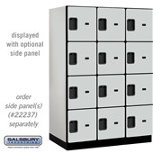 18" Wide Four Tier Designer Wood Locker - 3 Wide - 6 Feet High - 24 Inches Deep - Hasps
