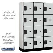 18" Wide Four Tier Designer Wood Locker - 3 Wide - 6 Feet High - 18 Inches Deep - Hasps