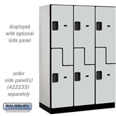 18" Wide Double Tier 'S' Style Designer Wood Locker - 3 Wide - 6 Feet High - 21 Inches Deep - Hasps