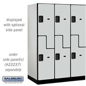 18" Wide Double Tier 'S' Style Designer Wood Locker - 3 Wide - 6 Feet High - 24 Inches Deep - Hasps