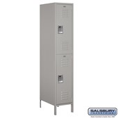 18" Wide Double Tier Standard Metal Locker - 1 Wide - 6 Feet High - 21 Inches Deep