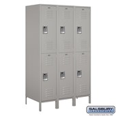 18" Wide Double Tier Standard Metal Locker - 3 Wide - 6 Feet High - 21 Inches Deep