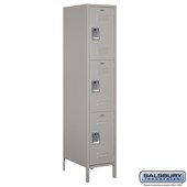 18" Wide Triple Tier Standard Metal Locker - 1 Wide - 6 Feet High - 21 Inches Deep