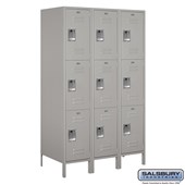 18" Wide Triple Tier Standard Metal Locker - 3 Wide - 6 Feet High - 21 Inches Deep