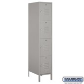 18" Wide Four Tier Standard Metal Locker - 1 Wide - 6 Feet High - 21 Inches Deep