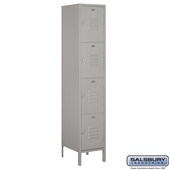 18" Wide Four Tier Standard Metal Locker - 1 Wide - 6 Feet High - 18 Inches Deep