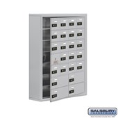 Cell Phone Storage Locker - with Front Access Panel - 7 Door High Unit (8 Inch Deep Compartments) - 20 A Doors (19 usable) and 4 B Doors - Surface Mounted - Resettable Combination Locks