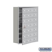 Recessed Mounted Cell Phone Storage Locker with 28 A Doors (27 usable)  -  Keyed Locks