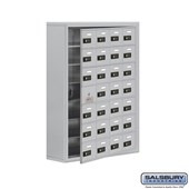 Cell Phone Storage Locker - with Front Access Panel - 7 Door High Unit (8 Inch Deep Compartments) - 28 A Doors (27 usable) - Surface Mounted - Resettable Combination Locks