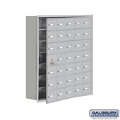 Cell Phone Storage Locker - with Front Access Panel - 7 Door High Unit (8 Inch Deep Compartments) - 35 A Doors (34 usable) - Recessed Mounted - Master Keyed Locks