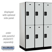 15" Wide Double Tier Designer Wood Locker - 3 Wide - 6 Feet High - 24 Inches Deep - Hasps