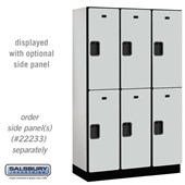 15" Wide Double Tier Designer Wood Locker - 3 Wide - 6 Feet High - 18 Inches Deep - Hasps