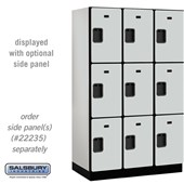 15" Wide Triple Tier Designer Wood Locker - 3 Wide - 6 Feet High - 21 Inches Deep - Hasps