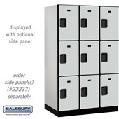 15" Wide Triple Tier Designer Wood Locker - 3 Wide - 6 Feet High - 24 Inches Deep - Hasps