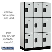 15" Wide Triple Tier Designer Wood Locker - 3 Wide - 6 Feet High - 18 Inches Deep - Hasps
