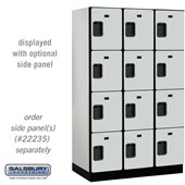 15" Wide Four Tier Designer Wood Locker - 3 Wide - 6 Feet High - 21 Inches Deep - Hasps