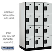 15" Wide Four Tier Designer Wood Locker - 3 Wide - 6 Feet High - 24 Inches Deep - Hasps