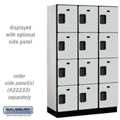 15" Wide Four Tier Designer Wood Locker - 3 Wide - 6 Feet High - 18 Inches Deep - Hasps