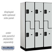 15" Wide Double Tier 'S' Style Designer Wood Locker - 3 Wide - 6 Feet High - 21 Inches Deep - Hasps