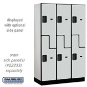 15" Wide Double Tier 'S' Style Designer Wood Locker - 3 Wide - 6 Feet High - 18 Inches Deep - Hasps