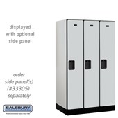 12" Wide Single Tier Designer Wood Locker - 3 Wide - 5 Feet High - 21 Inches Deep - Hasps