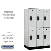 12" Wide Double Tier Designer Wood Locker - 3 Wide - 5 Feet High - 21 Inches Deep - Hasps
