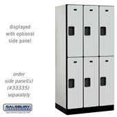 12" Wide Double Tier Designer Wood Locker - 3 Wide - 6 Feet High - 21 Inches Deep - Hasps