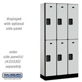12" Wide Double Tier Designer Wood Locker - 3 Wide - 6 Feet High - 15 Inches Deep - Hasps