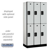 12" Wide Double Tier Designer Wood Locker - 3 Wide - 6 Feet High - 18 Inches Deep - Hasps