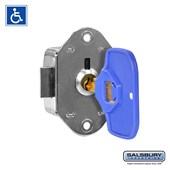 ADA Compliant Key Lock - Built-in - for Designer Wood Locker Door - with (2) keys and (2) ADA Key Heads