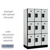 12" Wide Triple Tier Designer Wood Locker - 3 Wide - 5 Feet High - 18 Inches Deep - Hasps