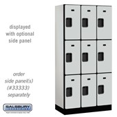 12" Wide Triple Tier Designer Wood Locker - 3 Wide - 6 Feet High - 18 Inches Deep - Hasps