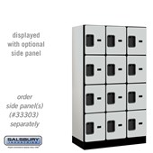 12" Wide Four Tier Designer Wood Locker - 3 Wide - 5 Feet High - 18 Inches Deep - Hasps