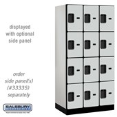 12" Wide Four Tier Designer Wood Locker - 3 Wide - 6 Feet High - 21 Inches Deep - Hasps