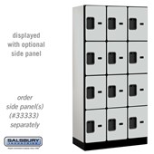 12" Wide Four Tier Designer Wood Locker - 3 Wide - 6 Feet High - 18 Inches Deep - Hasps