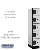 12" Wide Five Tier Box Style Designer Wood Locker - 1 Wide - 5 Feet High - 21 Inches Deep - Hasps