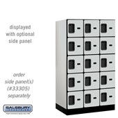 12" Wide Five Tier Box Style Designer Wood Locker - 3 Wide - 5 Feet High - 21 Inches Deep - Hasps