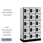 12" Wide Five Tier Box Style Designer Wood Locker - 3 Wide - 5 Feet High - 18 Inches Deep - Hasps