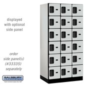 12" Wide Six Tier Box Style Designer Wood Locker - 3 Wide - 6 Feet High - 21 Inches Deep - Hasps
