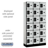 12" Wide Six Tier Box Style Designer Wood Locker - 3 Wide - 6 Feet High - 15 Inches Deep - Hasps