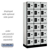 12" Wide Six Tier Box Style Designer Wood Locker - 3 Wide - 6 Feet High - 18 Inches Deep - Hasps