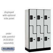 12" Wide Double Tier 'S' Style Designer Wood Locker - 3 Wide - 5 Feet High - 18 Inches Deep - Hasps