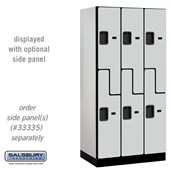12" Wide Double Tier 'S' Style Designer Wood Locker - 3 Wide - 6 Feet High - 21 Inches Deep - Hasps
