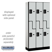12" Wide Double Tier 'S' Style Designer Wood Locker - 3 Wide - 6 Feet High - 15 Inches Deep - Hasps