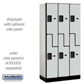 12" Wide Double Tier 'S' Style Designer Wood Locker - 3 Wide - 6 Feet High - 18 Inches Deep - Hasps
